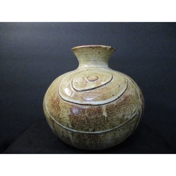 Signed Loy Liu 2006 Glazed Stoneware Studio Pottery Raised Layers Well Crafted - Picture 2 of 11